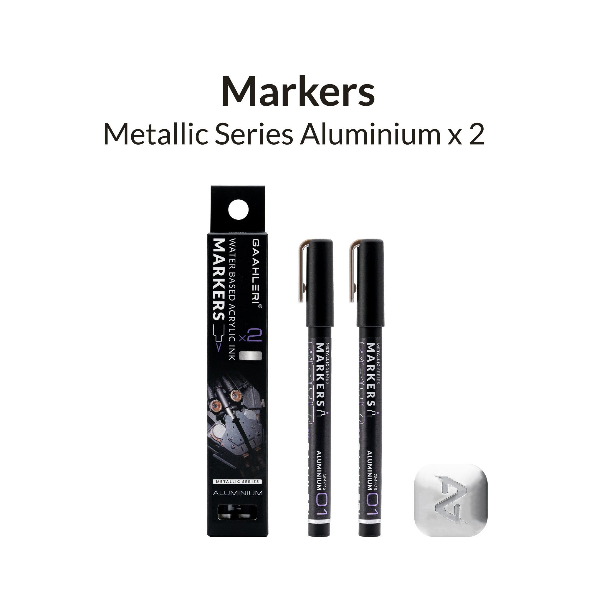 Metallic Series Markers X 2 Aluminium