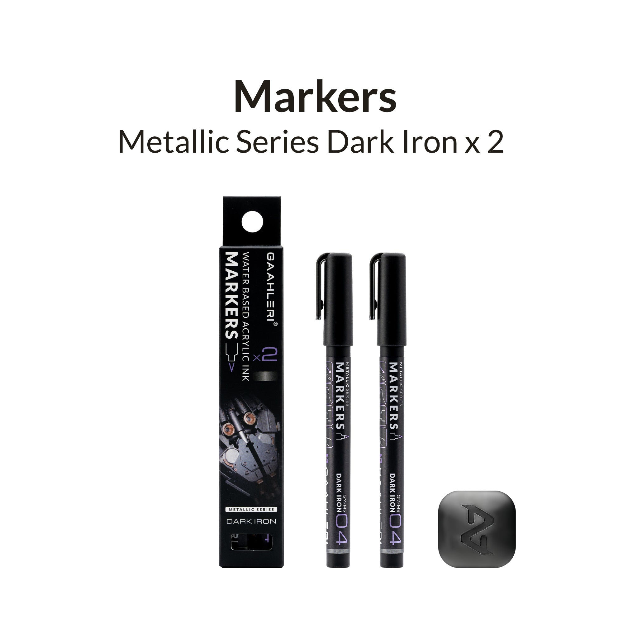 Metallic Series Markers X 2 Dark Iron