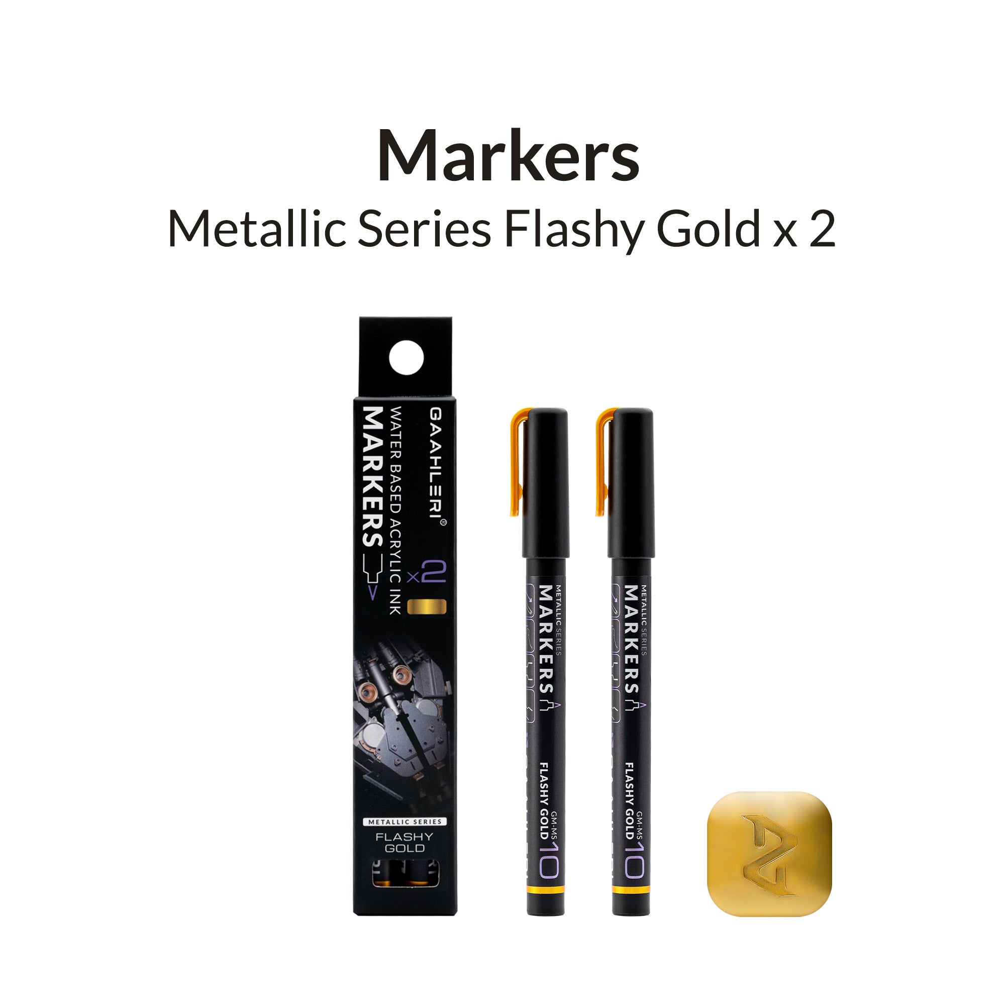 Metallic Series Markers X 2 Flashy Gold