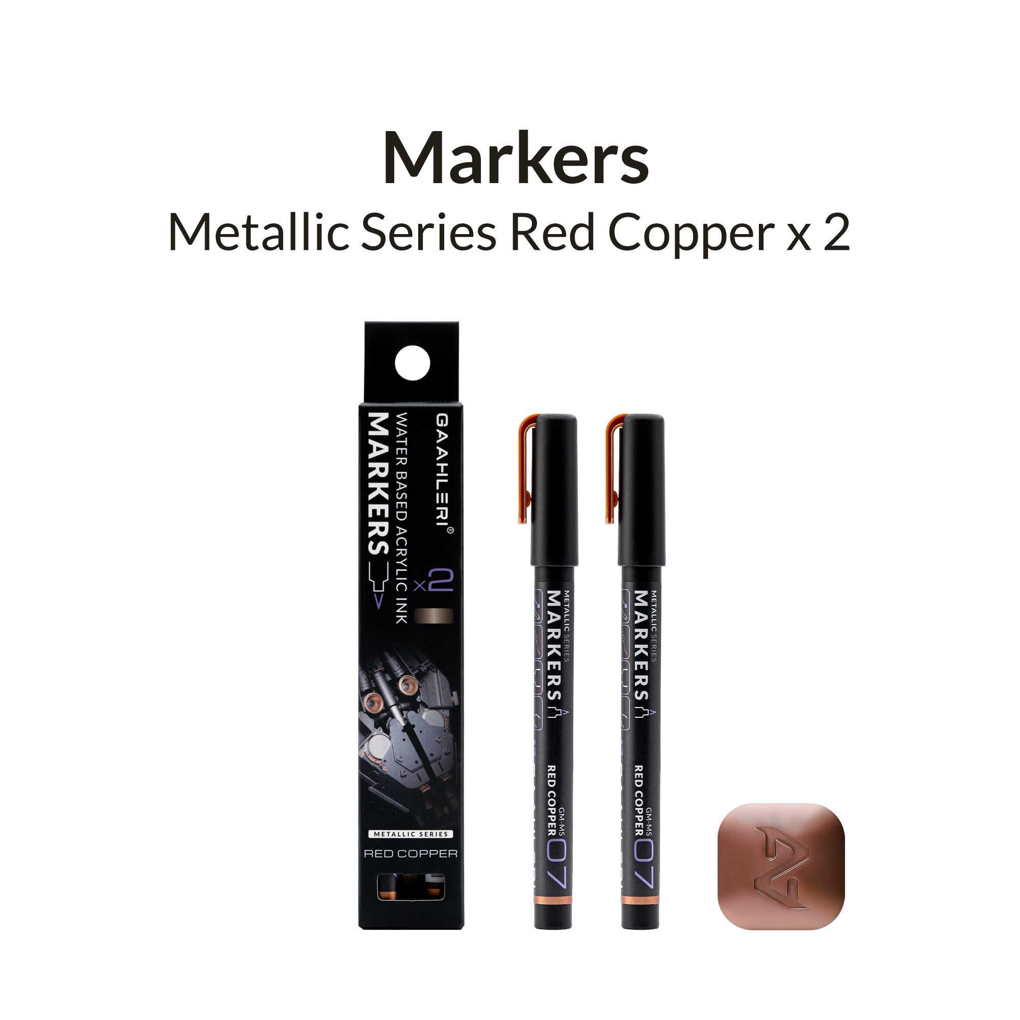 Metallic Series Markers X 2 Red Copper