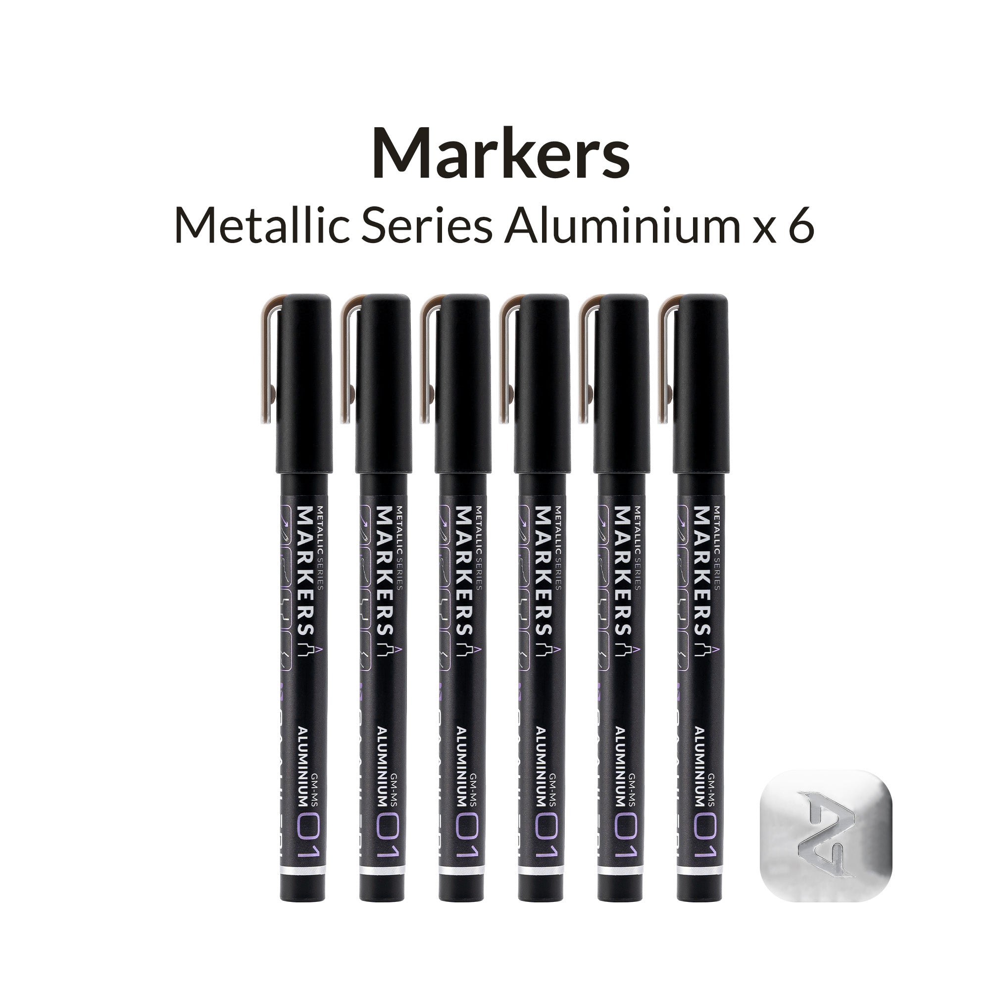 Metallic Series Markers X 6 Aluminium