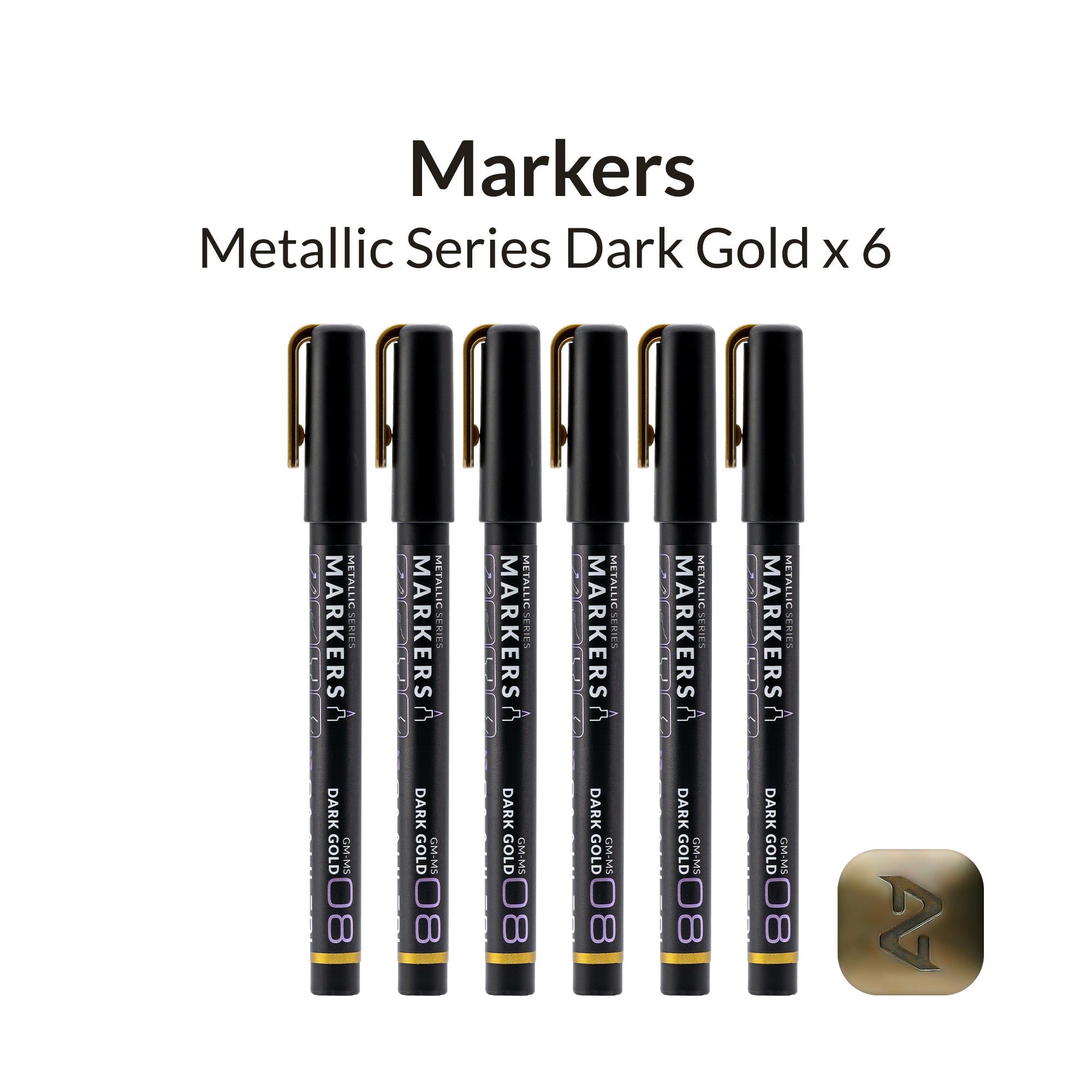 Metallic Series Markers X 6 Dark Gold