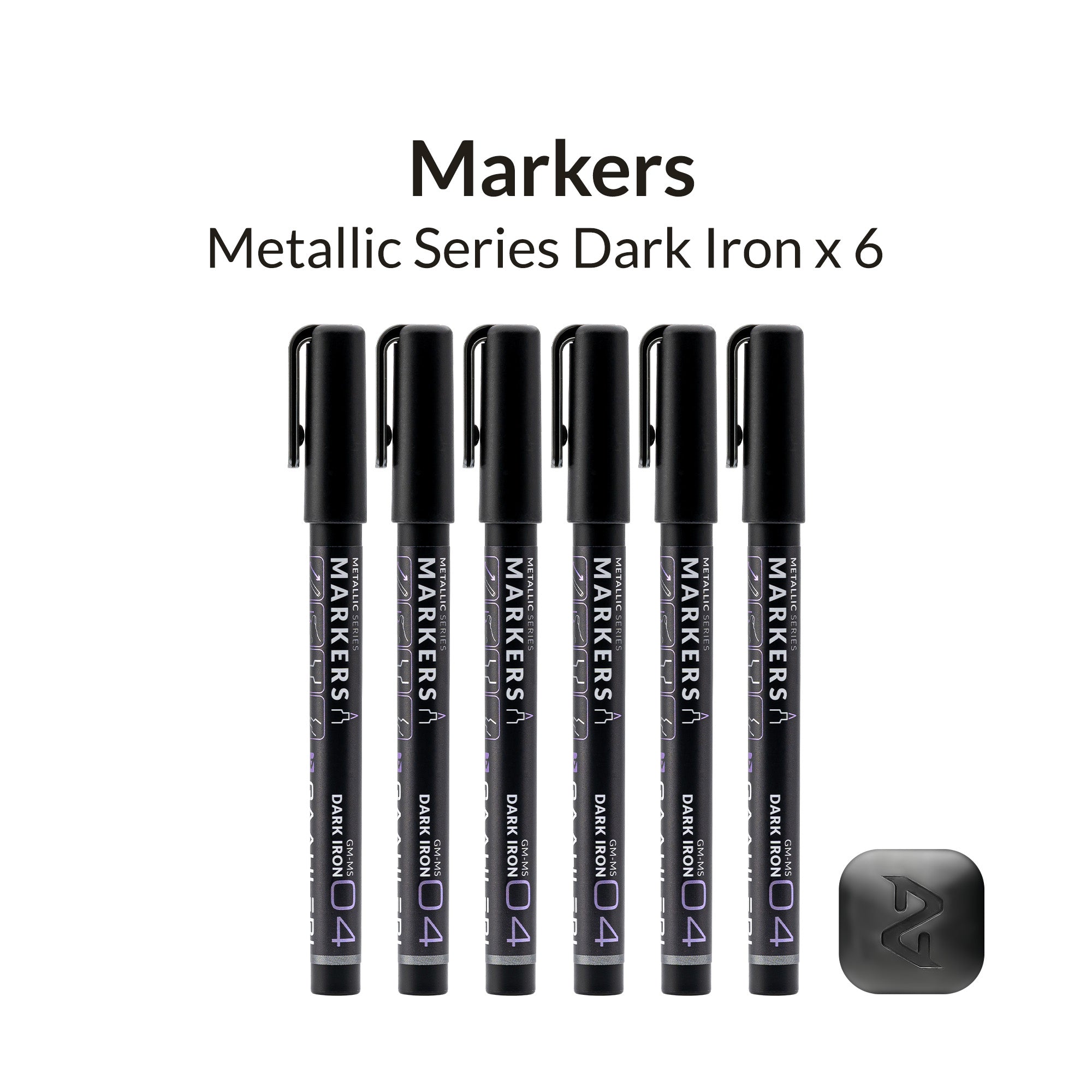 Metallic Series Markers X 6 Dark Iron