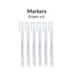 Metallic Series Markers X 6 Eraser