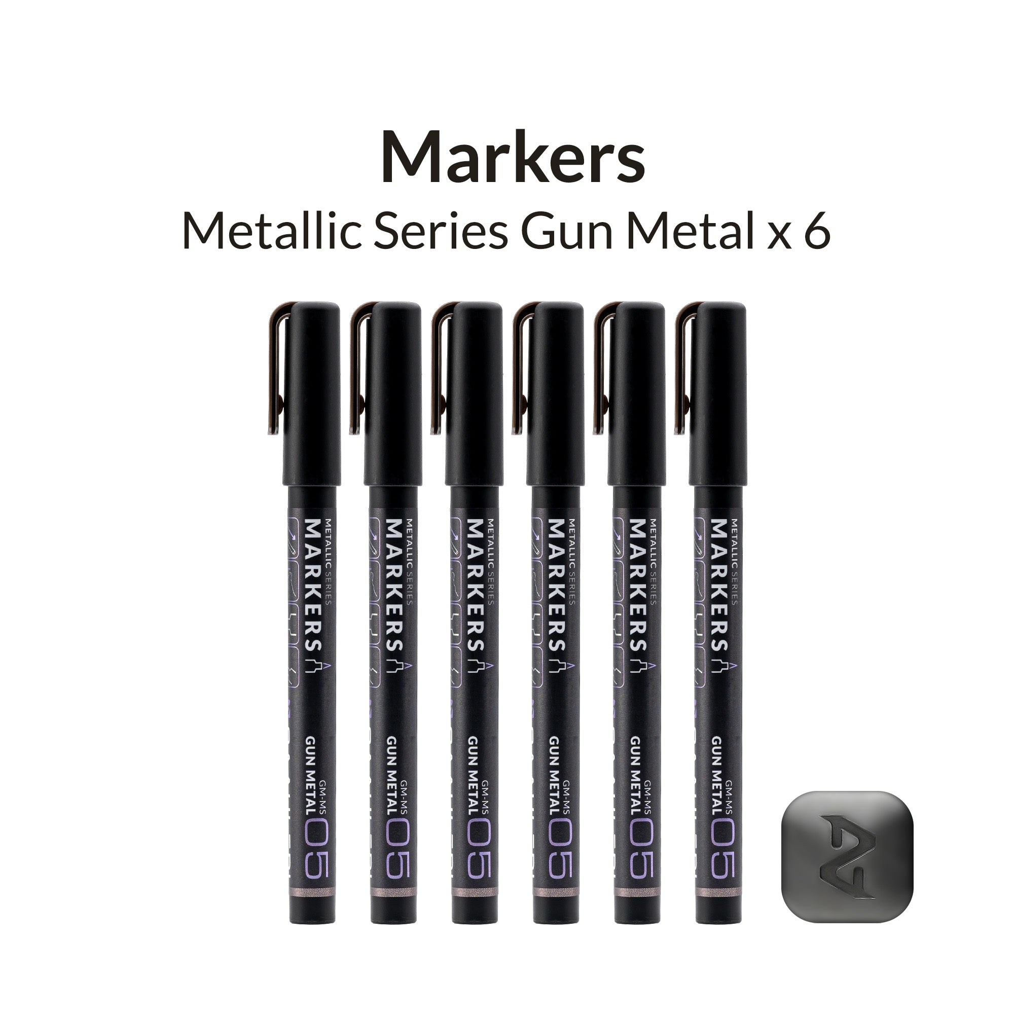 Metallic Series Markers X 6 Gun Metal