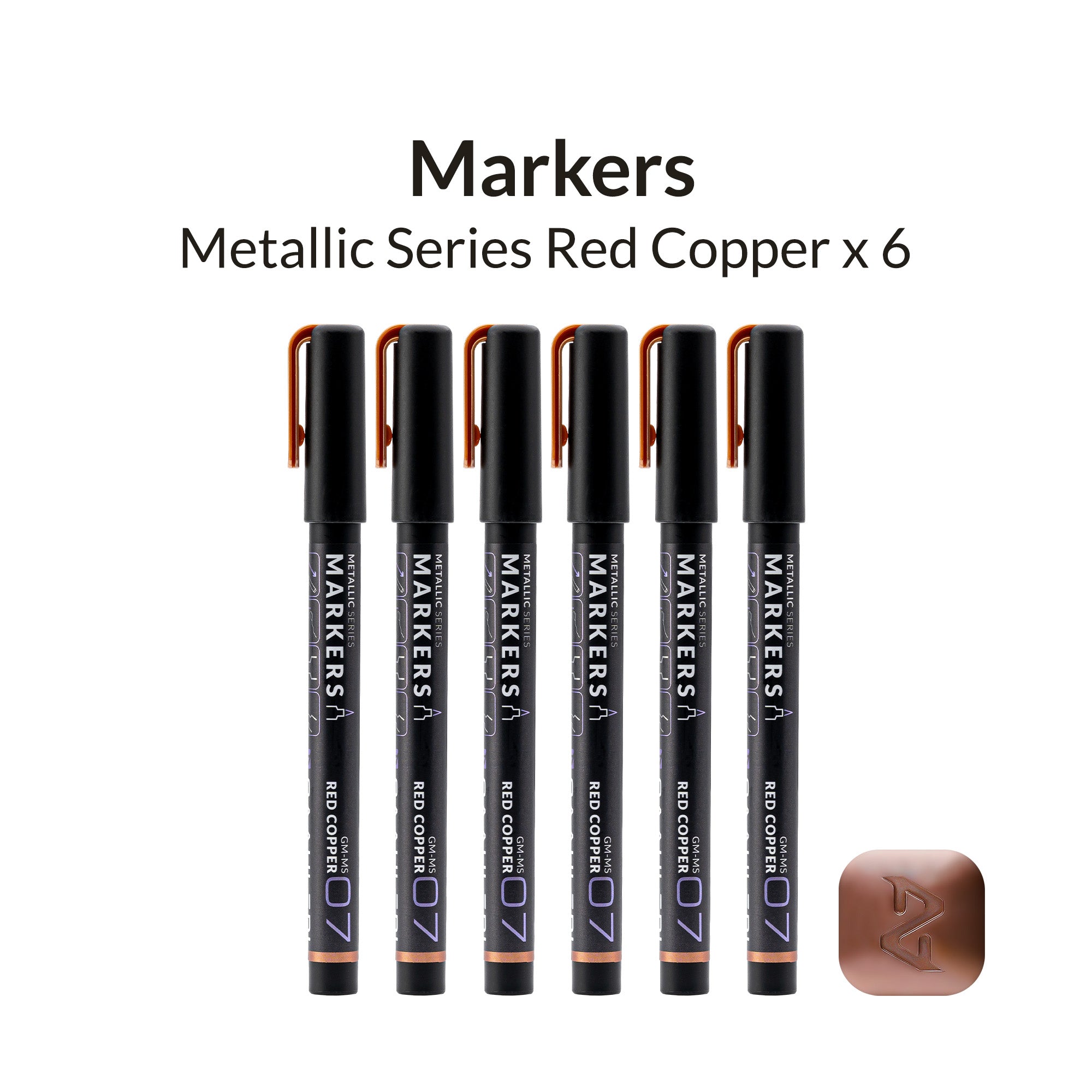 Metallic Series Markers X 6 Red Copper