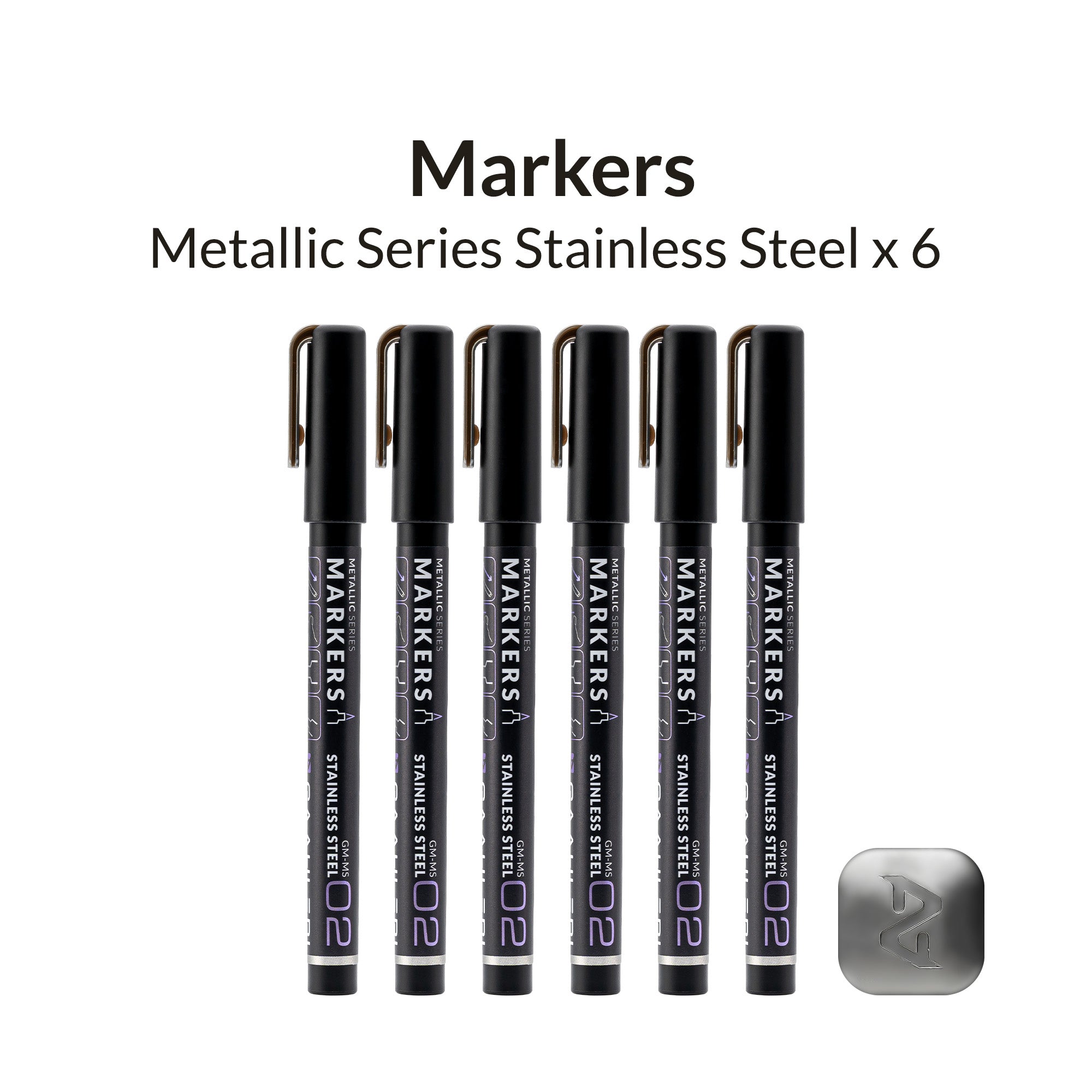 Metallic Series Markers X 6 Stainless Steel