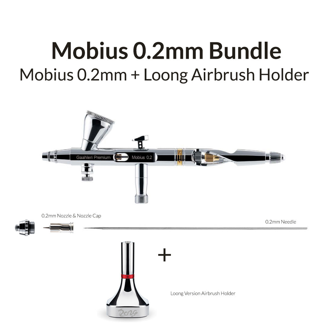 Premium Series GHPM-Mobius 0.2mm + Loong Version Airbrush Holder Bundle