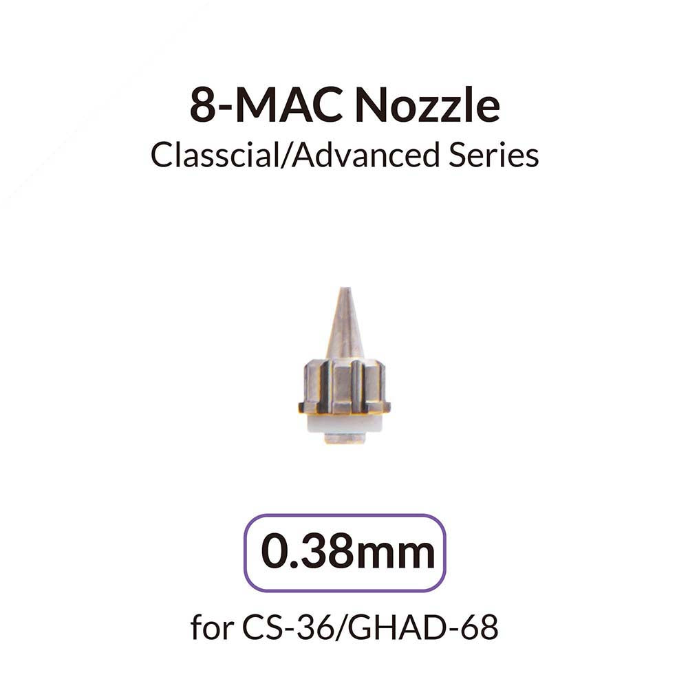 CS-36 &amp; GHAD-68用クイックセルフセンタリング構造のエアブラシ0.38mmノズル