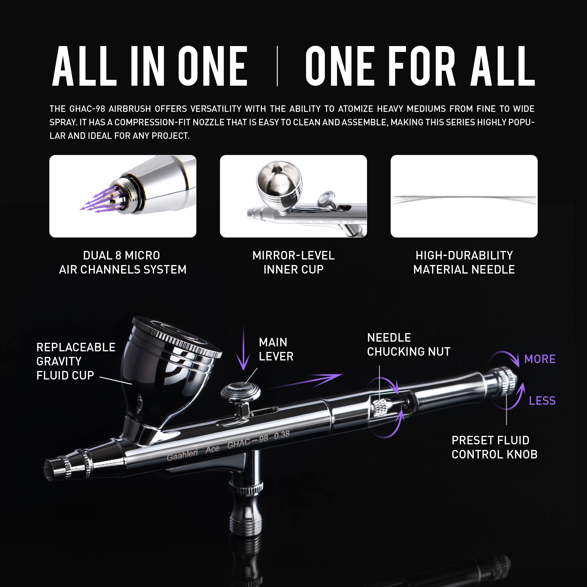 Gaahleri GHAC-98 Ace Series Airbrush